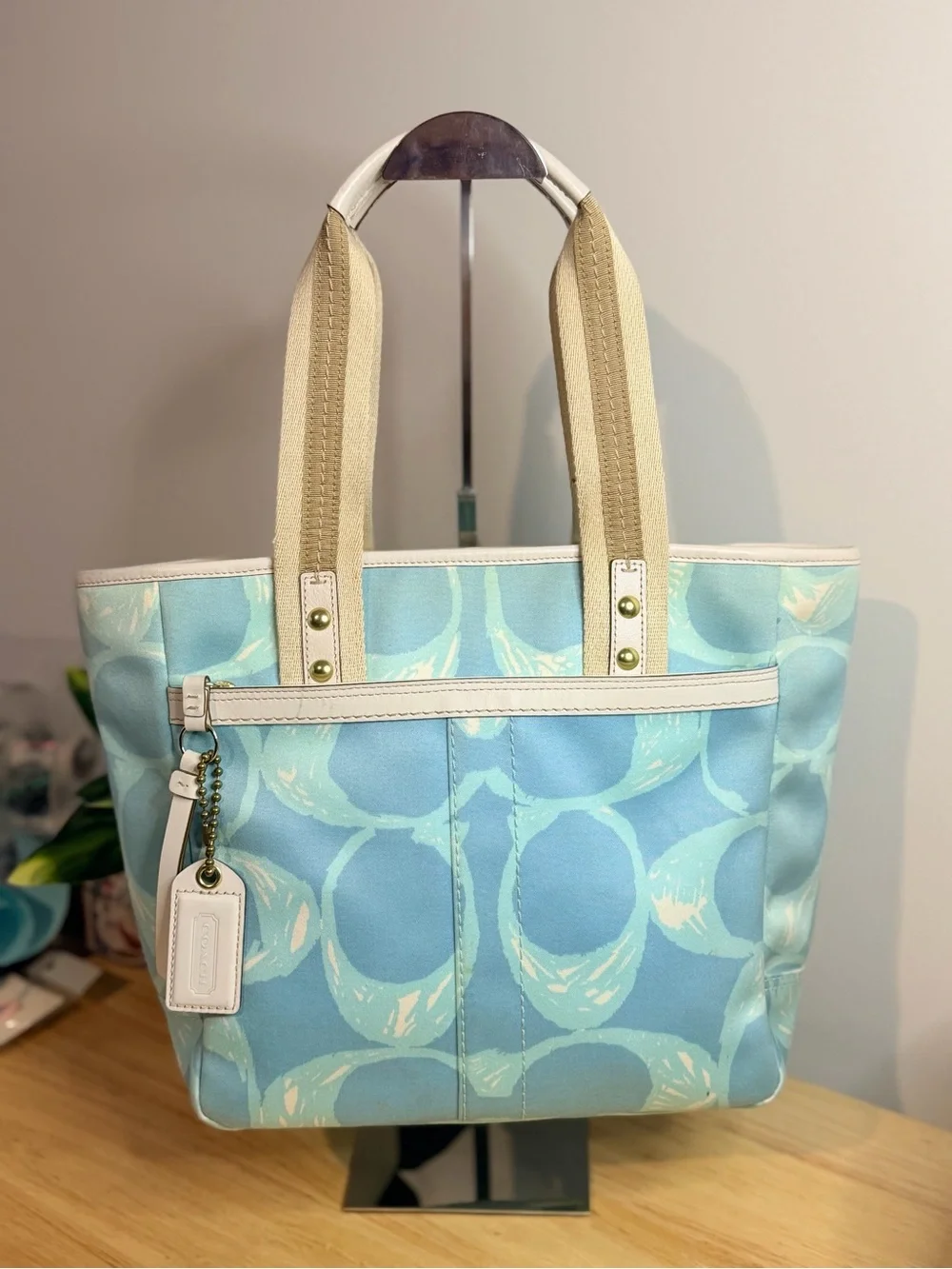 Coach Hampton Scribble Tote Bag in Blue VINTAGE